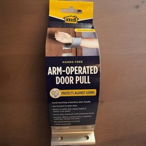 M-D Hands Free Arm Operated Door Pull Opener Silver 55402 Aluminum 5"